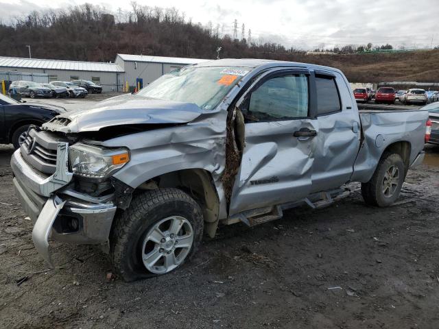 5TFUW5F18EX340363 - 2014 TOYOTA TUNDRA DOUBLE CAB SR/SR5 SILVER photo 1