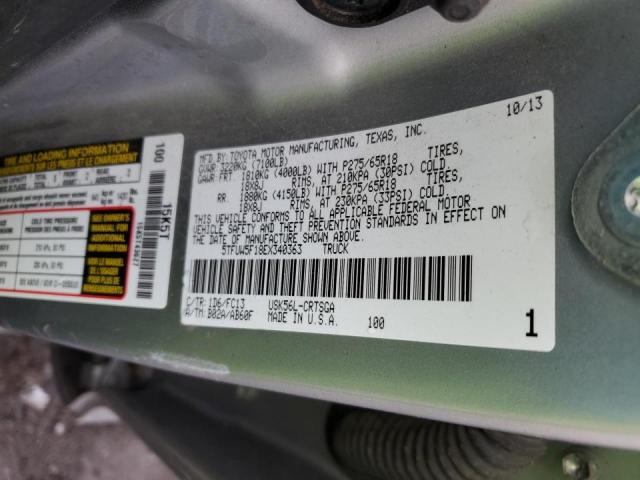 5TFUW5F18EX340363 - 2014 TOYOTA TUNDRA DOUBLE CAB SR/SR5 SILVER photo 12