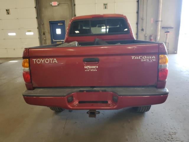 5TEHN72N72Z099053 - 2002 TOYOTA TACOMA DOUBLE CAB 红色 照片 6