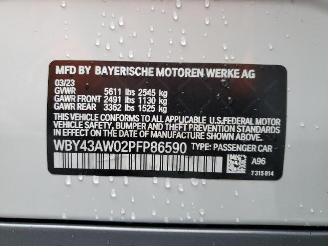 WBY43AW02PFP86590 - 2023 BMW I4 EDRIVE3 Білий фото 12