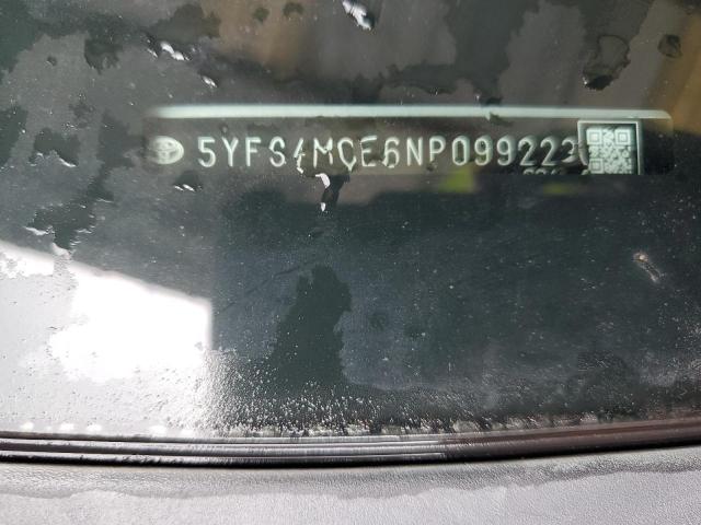 5YFS4MCE6NP099223 - 2022 TOYOTA COROLLA SE ვერცხლისფერი ფოტო 12