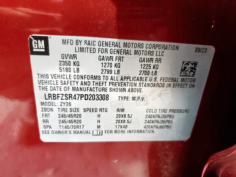 LRBFZSR47PD203308 - 2023 BUICK ENVISION AVENIR Burdeos foto 13