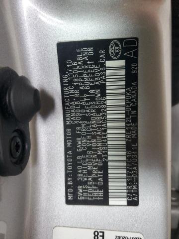 2T1BU4EE1AC532826 - 2010 TOYOTA COROLLA BASE فضي صورة 12