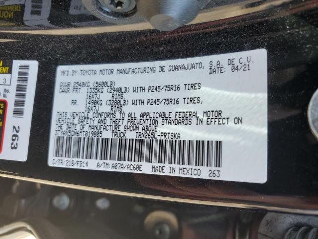 3TYAX5GN6MT019805 - 2021 TOYOTA TACOMA DOUBLE CAB Noir photo 13