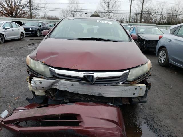 2HGFB2F50CH543742 - 2012 HONDA CIVIC LX MAROON photo 5