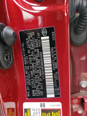 4T1DA1AB3MU004669 - 2021 TOYOTA AVALON LIMITED BURGUNDY photo 13