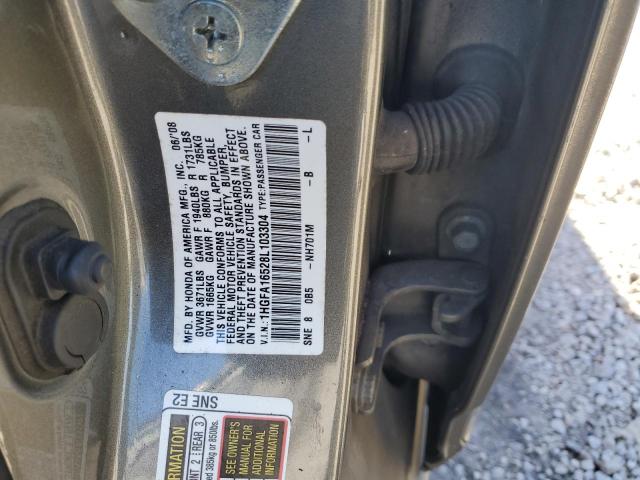 1HGFA16528L103304 - 2008 HONDA CIVIC LX SILVER photo 12