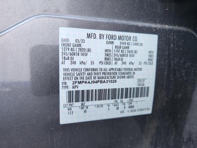 2FMPK4J94PBA31026 - 2023 FORD EDGE SEL Մոխրագույն լուսանկար 14