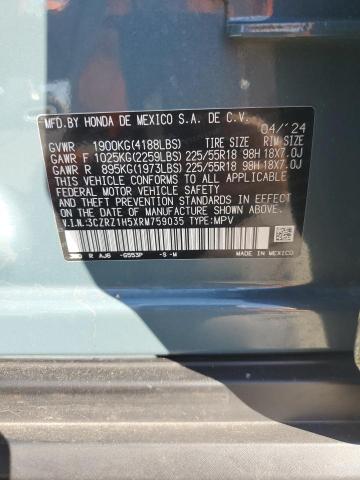 3CZRZ1H5XRM759035 - 2024 HONDA HR-V SPORT 蓝色 照片 13