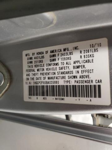 1HGCP2F85BA035990 - 2011 HONDA ACCORD EXL SILVER photo 13