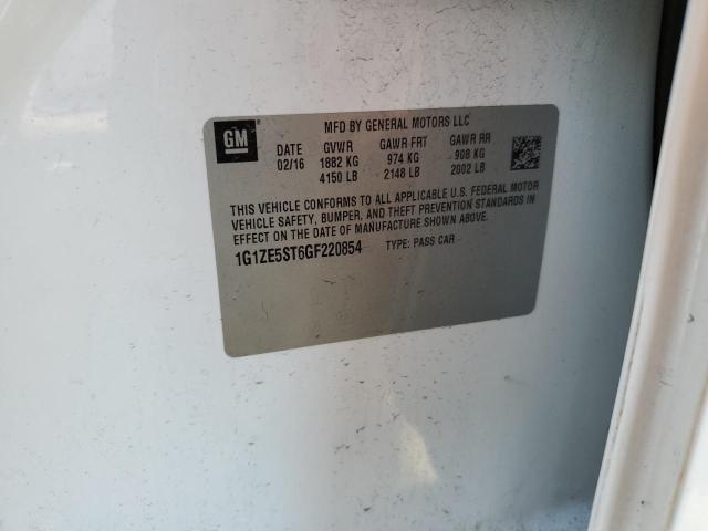 1G1ZE5ST6GF220854 - 2016 CHEVROLET MALIBU LT WHITE photo 12