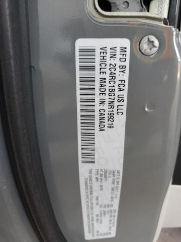 2C4RC1BG7NR199219 - 2022 CHRYSLER PACIFICA TOURING L GRAY photo 13