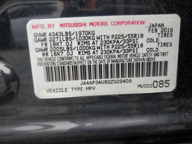 JA4AP3AU8GZ029409 - 2016 MITSUBISHI OUTLANDER ES BLACK photo 12