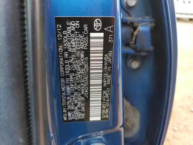 JTDKDTB34D1528016 - 2013 TOYOTA PRIUS C BLUE photo 13