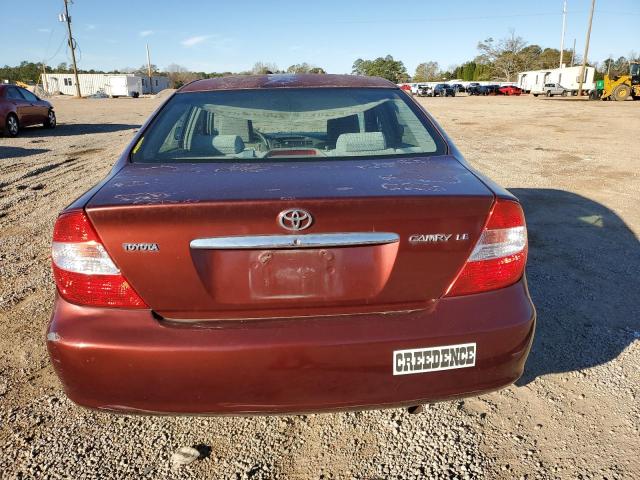 4T1BE32K73U179303 - 2003 TOYOTA CAMRY LE BURGUNDY photo 6