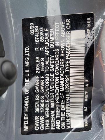 SHHFK7H41LU220191 - 2020 HONDA CIVIC SPORT Boz foto 12