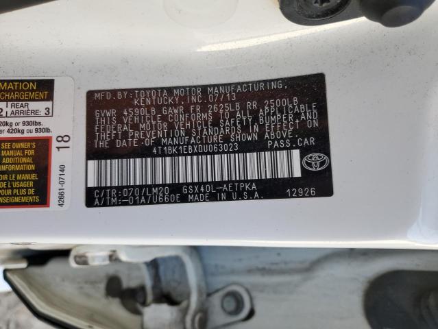 4T1BK1EBXDU063023 - 2013 TOYOTA AVALON BASE 白色 照片 12