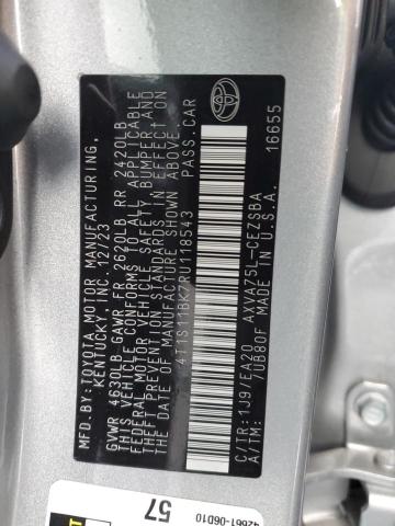 4T1S11BK7RU118543 - 2024 TOYOTA CAMRY SE NIGHT SHADE SILVER photo 12