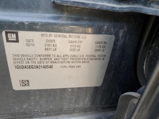 1G6DA5EG0A0149546 - 2010 CADILLAC CTS CHARCOAL photo 12