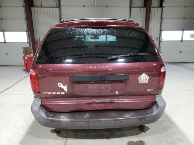 1B4GP25342B694950 - 2002 DODGE CARAVAN SE BURGUNDY photo 6