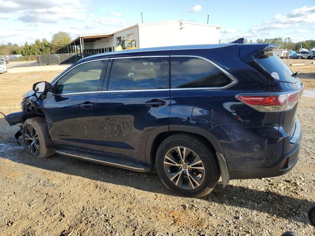 5TDKKRFH7GS122320 - 2016 TOYOTA HIGHLANDER XLE BLUE photo 2
