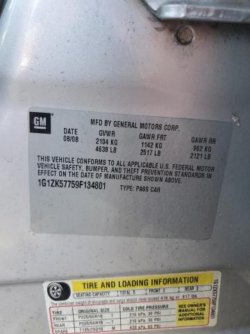 1G1ZK57759F134801 - 2009 CHEVROLET MALIBU LTZ ვერცხლისფერი ფოტო 13