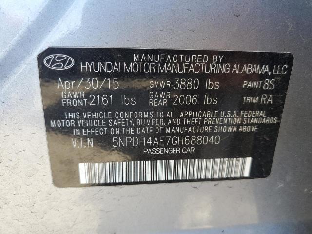 5NPDH4AE7GH688040 - 2016 HYUNDAI ELANTRA SE SILVER photo 12