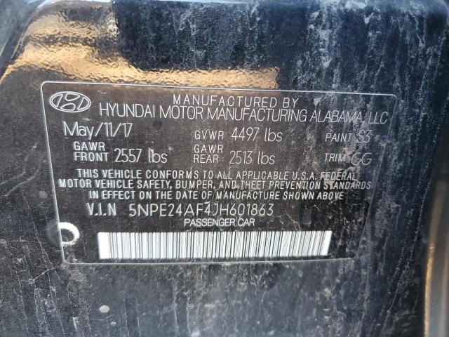 5NPE24AF4JH601863 - 2018 HYUNDAI SONATA SE BLACK photo 12