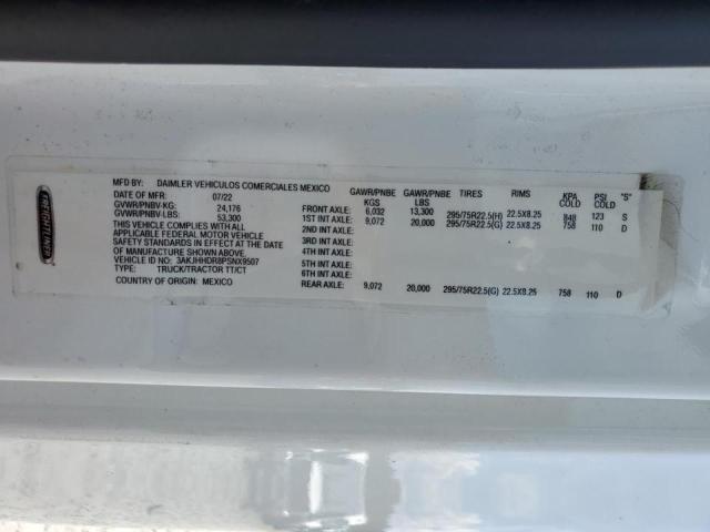 3AKJHHDR8PSNX9507 - 2023 FREIGHTLINER CASCADIA 1 WHITE photo 10