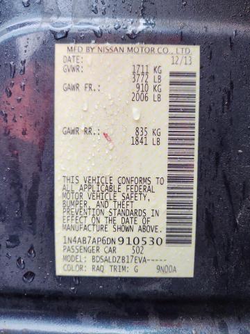 1N4AB7AP6DN910530 - 2013 NISSAN SENTRA S BLUE photo 12