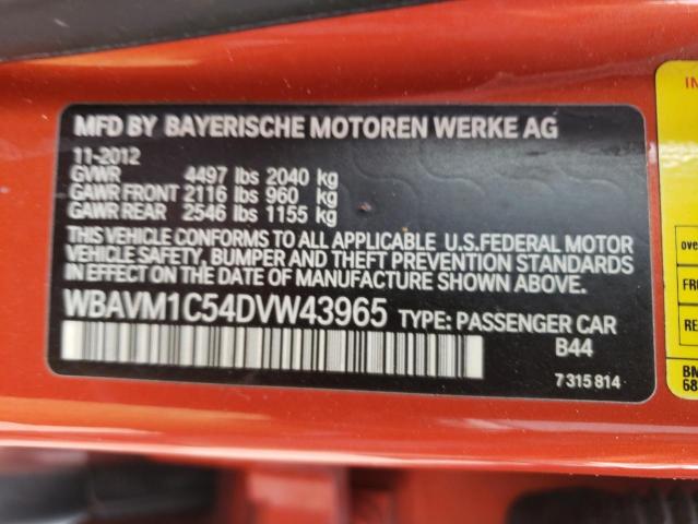 WBAVM1C54DVW43965 - 2013 BMW X1 SDRIVE28I ORANGE photo 13