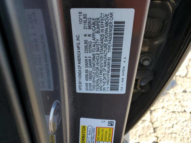 1HGCV1F46JA266182 - 2018 HONDA ACCORD EX GRAY photo 12