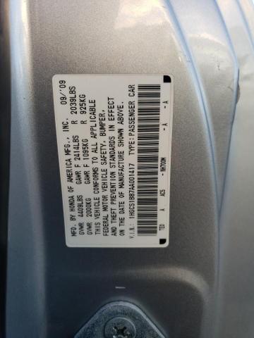 1HGCS1B87AA001417 - 2010 HONDA ACCORD EXL SILVER photo 12