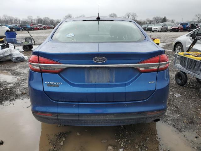 3FA6P0H72HR291478 - 2017 FORD FUSION SE BLUE photo 6