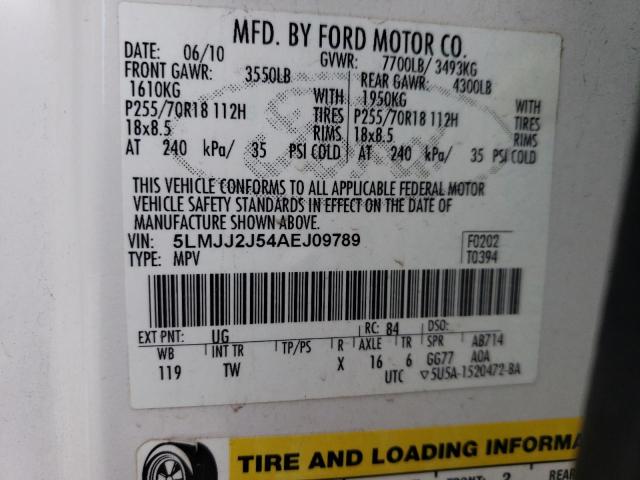 5LMJJ2J54AEJ09789 - 2010 LINCOLN NAVIGATOR 白色 照片 14