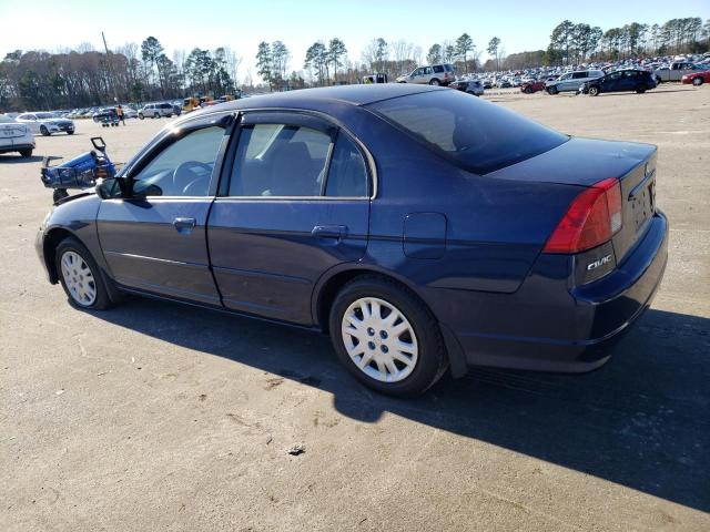 2HGES16525H605425 - 2005 HONDA CIVIC LX BLUE photo 2