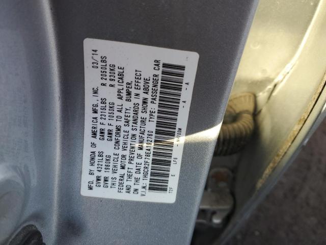 1HGCR2F78EA192760 - 2014 HONDA ACCORD EX SILVER photo 13