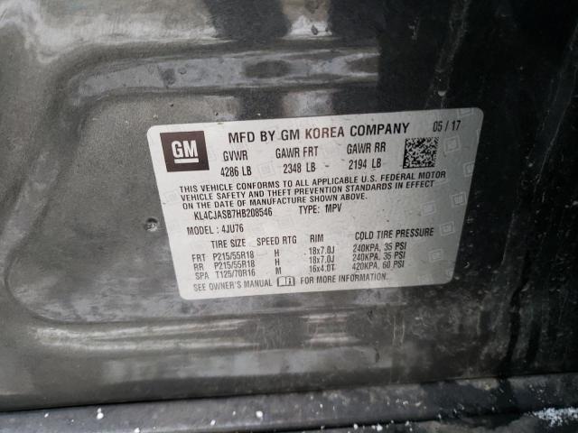 KL4CJASB7HB208546 - 2017 BUICK ENCORE PREFERRED GRAY photo 13