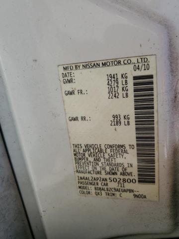 1N4AL2AP2AN502800 - 2010 NISSAN ALTIMA BASE Ağ foto 12