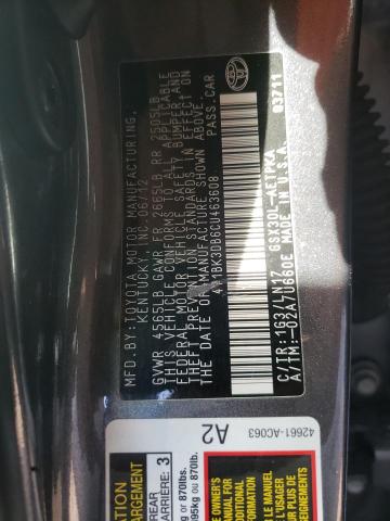 4T1BK3DB6CU463608 - 2012 TOYOTA AVALON BASE 灰色 照片 12