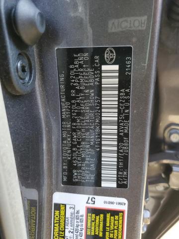 4T1G11BK7MU024757 - 2021 TOYOTA CAMRY SE GRAY photo 12