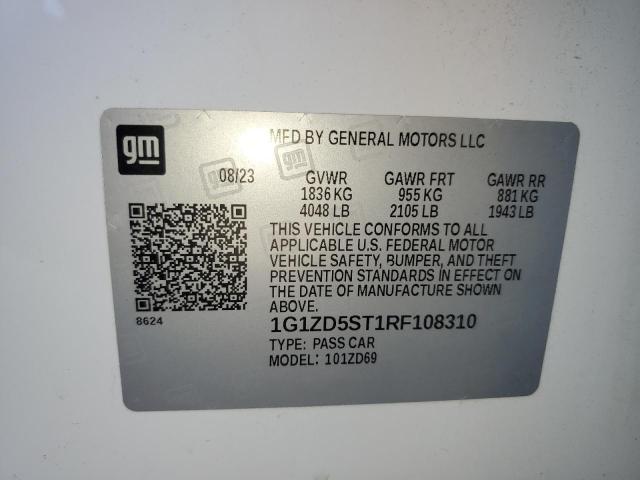 1G1ZD5ST1RF108310 - 2024 CHEVROLET MALIBU LT 白色 照片 12