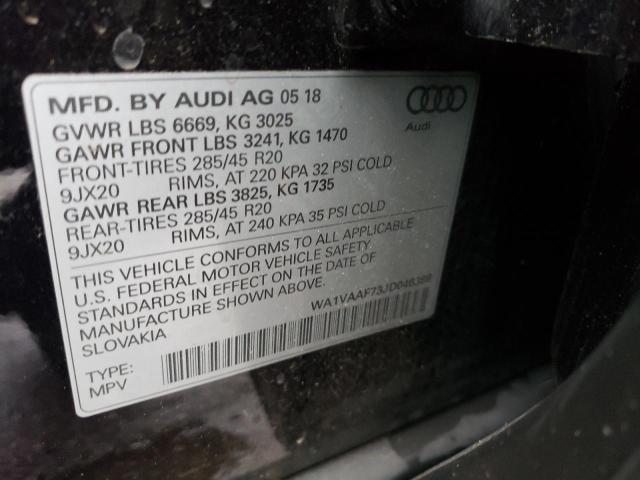 WA1VAAF73JD046388 - 2018 AUDI Q7 PRESTIGE BLACK photo 13