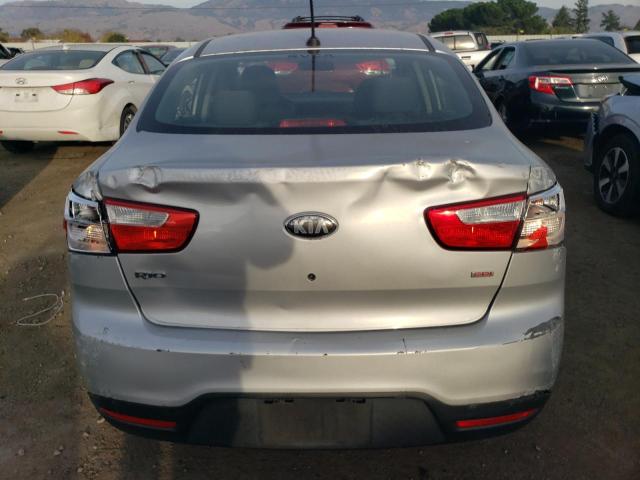 KNADM4A32D6239622 - 2013 KIA RIO LX SILVER photo 6