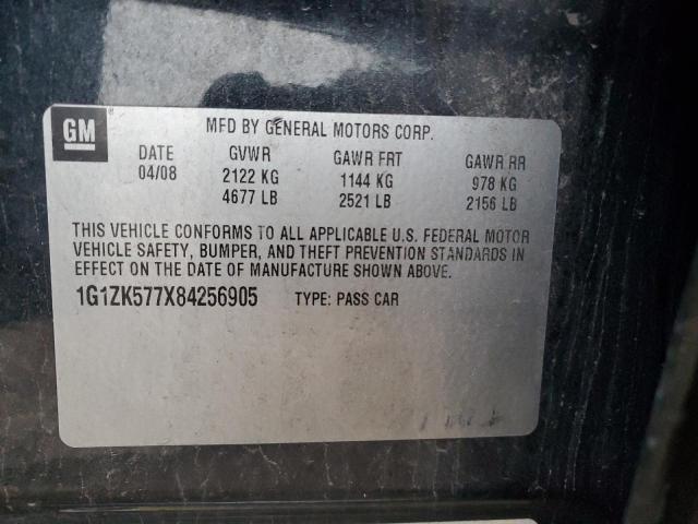 1G1ZK577X84256905 - 2008 CHEVROLET MALIBU LTZ გრაფიტი ფოტო 13