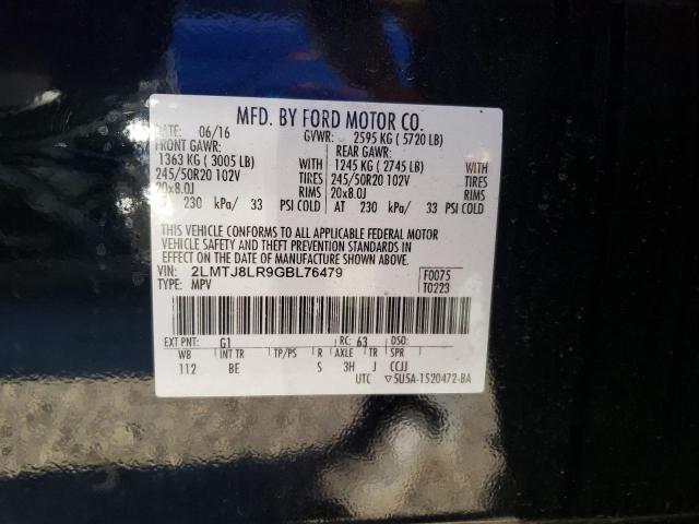 2LMTJ8LR9GBL76479 - 2016 LINCOLN MKX RESERVE BLACK photo 12