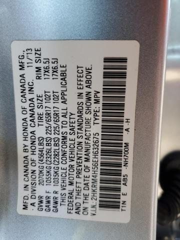 2HKRM4H56EH632675 - 2014 HONDA CR-V EX SILVER photo 12