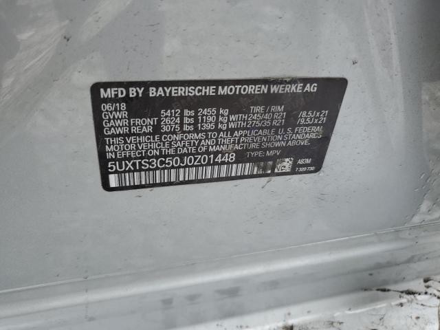 5UXTS3C50J0Z01448 - 2018 BMW X3 XDRIVEM40I SILVER photo 12