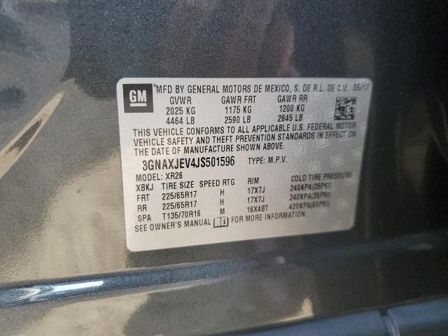 3GNAXJEV4JS501596 - 2018 CHEVROLET EQUINOX LT გრაფიტი ფოტო 13