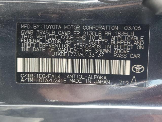 JTKDE177360133137 - 2006 TOYOTA SCION TC GRAY photo 12